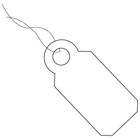 Bsc Preferred 3/8 x 13/16'' White Merchandise Tags - Pre-Strung White String, 1000PK BUY00022085